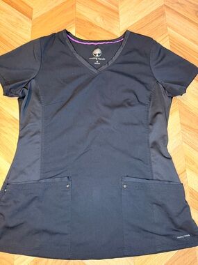 healing hands Granite Grey Scrub Top with double pockets